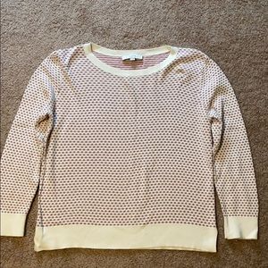 Loft Sweater with dusty rose and cream pattern